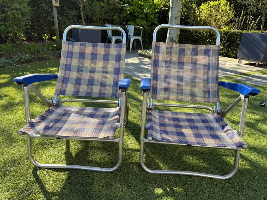 Twee Campingstoelen strandstoelen, merk Dukdalf, Ophalen, Gebruikt, Campingstoel