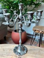 Prachtige tinnen kandelaar – 7 kaarsen, sierlijk ornament, Antiek en Kunst, Antiek | Kandelaars, Ophalen of Verzenden, Overige materialen