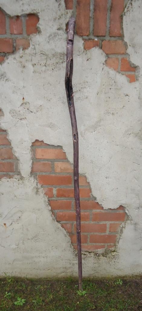 Besneden WANDELSTOK - schaapherder staf - huisvlijt (31), Houtsnijwerk, Handgemaakt, Ophalen of Verzenden, Hout