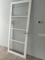 Mooie witte deur 4-vaks glas 93 x 231,5 (b x h) excl. kozijn, Doe-het-zelf en Verbouw, Deuren en Horren, Ophalen, 80 tot 100 cm