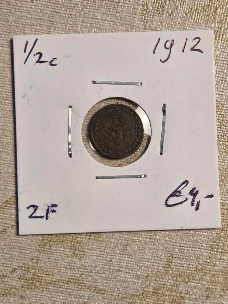 Nederland 1/2 cent 1912 Koningin Wilhelmina, Postzegels en Munten, Munten | Nederland, Ophalen of Verzenden, Koningin Wilhelmina