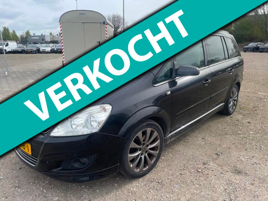 Opel Zafira 1.8 Cosmo|Clima|Cruise|Leer|7 pers|Bj 2010, Voorwielaandrijving, Gebruikt, Zwart, 4 cilinders