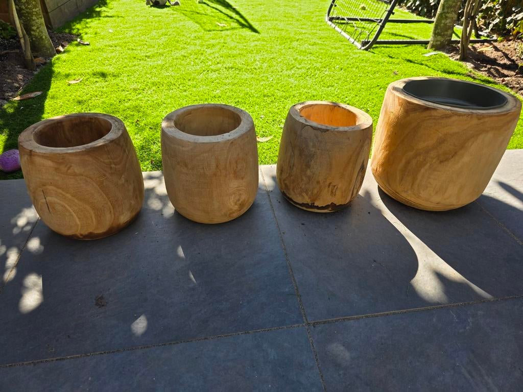 Mica Decorations Massief Houten Bloempotten Set, Ophalen, Halfschaduw