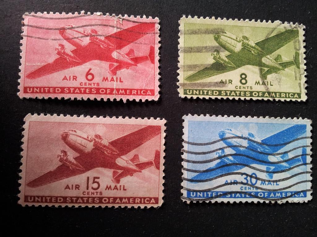 Amerika USA luchtvaart 1941 luchtpost vliegtuig gestempeld, Ophalen of Verzenden, Gestempeld, Noord-Amerika