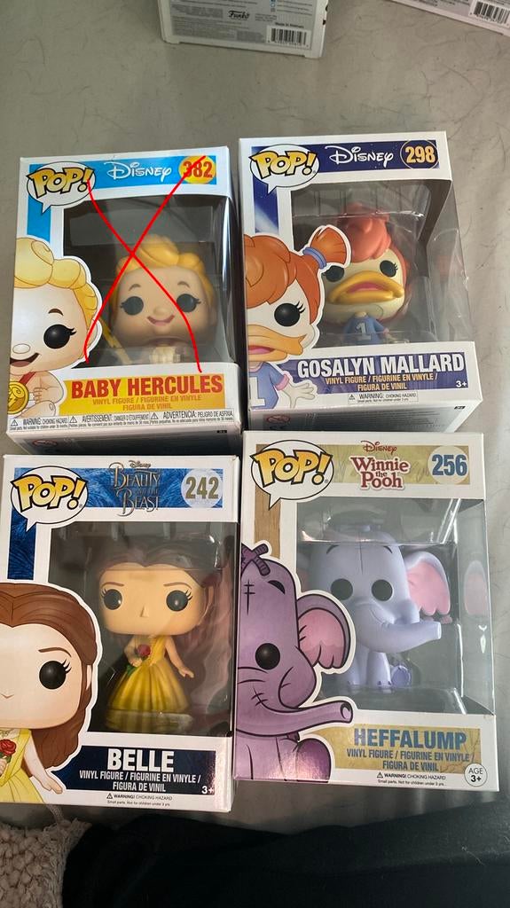 Disney funko pops, Ophalen of Verzenden, Assepoester of Belle, Zo goed als nieuw, Beeldje of Figuurtje