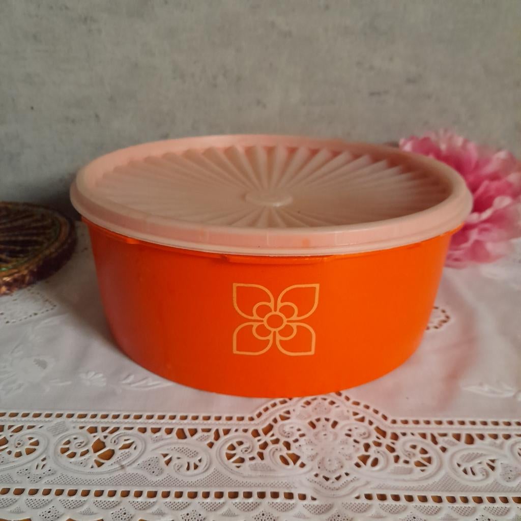 Retro vintage Tupperware koektrommel koekdoos sterdeksel, Ophalen of Verzenden, Overige typen