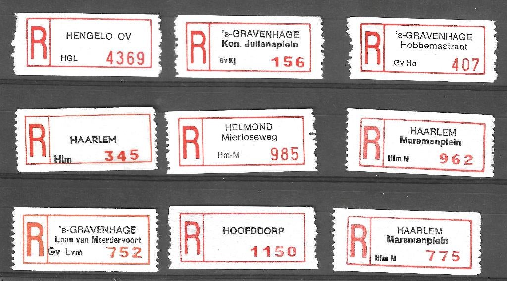 Nederland Aantekenstrookjes - 08, Postzegels en Munten, Postzegels | Nederland, Ophalen of Verzenden, Na 1940
