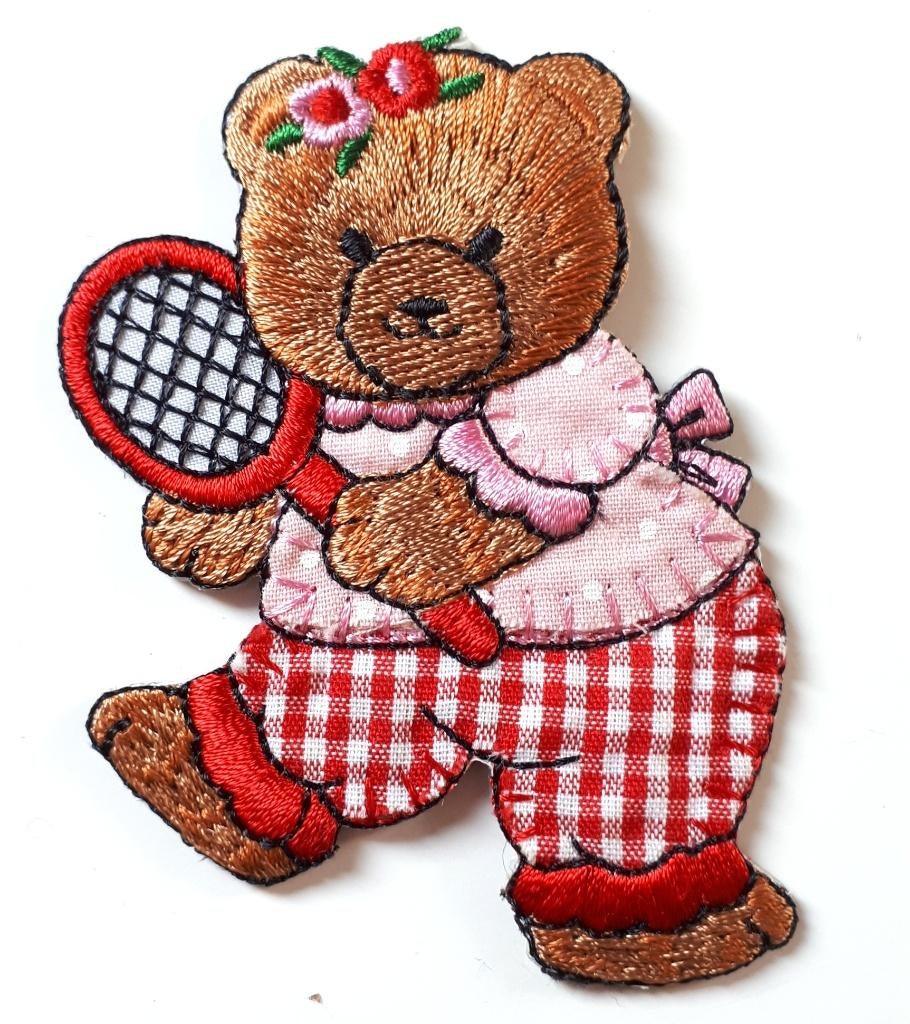 Geborduurde applicatie – tennis beer, Ophalen of Verzenden, Nieuw, Applicatie