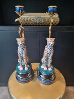 Unieke &Klevering kandelaars - Luipaard design, Ophalen of Verzenden, Keramiek of Aardewerk