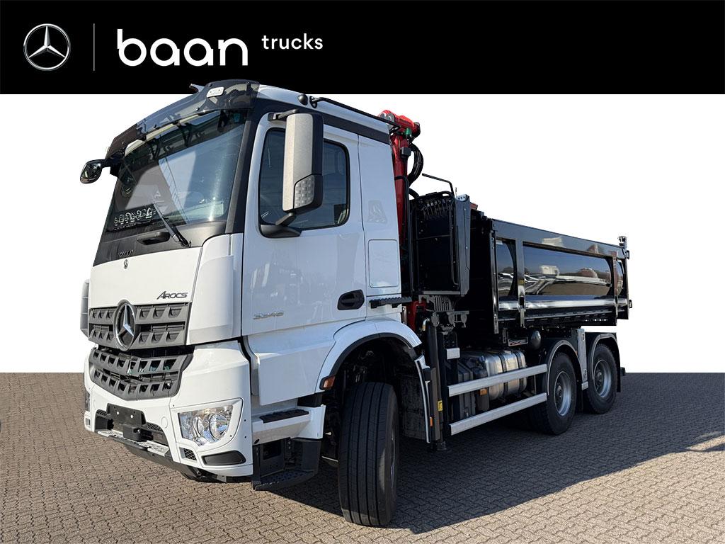 Mercedes-Benz Arocs 3346 AK 6x6 WSG kraan/kipper Nieuw, Automaat, Stof, 460 pk, Zwart