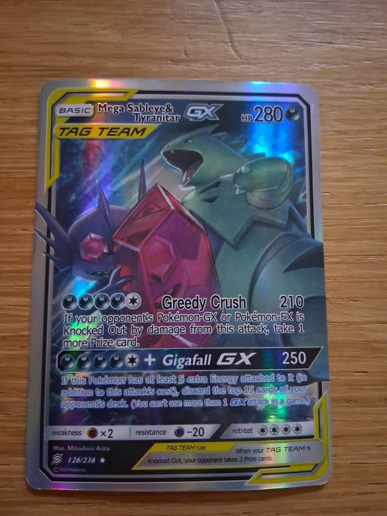 Pokémon kaart Mega Sableye & Tyranitar GX Tag Team, Ophalen of Verzenden