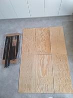6x IKEA BROR Plank, zwart/grenen triplex 84x39 cm, Ophalen, Zo goed als nieuw