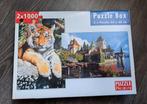 Puzzel Box 2x1000 stukjes: Tijger & Lake Thun, Ophalen of Verzenden, 500 t/m 1500 stukjes, Nieuw, Legpuzzel