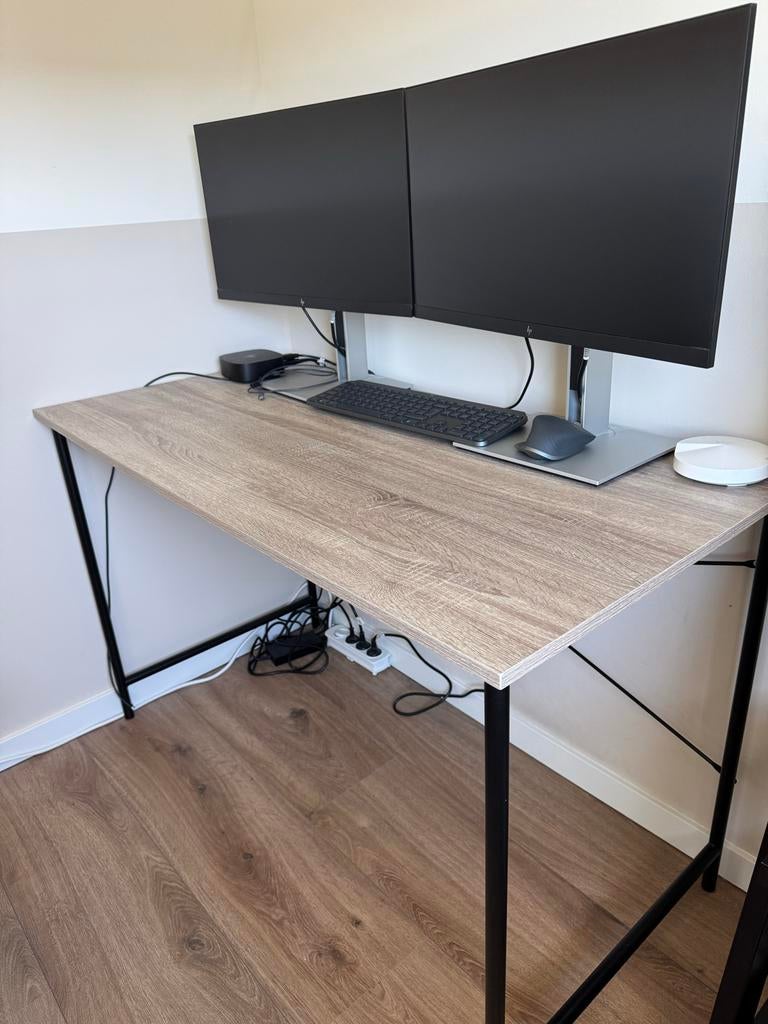 Jysk VANDBORG bureau 60x120cm - Licht eiken blad, Ophalen, Hout, Zo goed als nieuw, Jysk