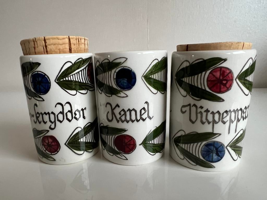 3 Vintage Rörstrand Dalom Kruidenpotjes Marianne Westman 50s, Ophalen of Verzenden