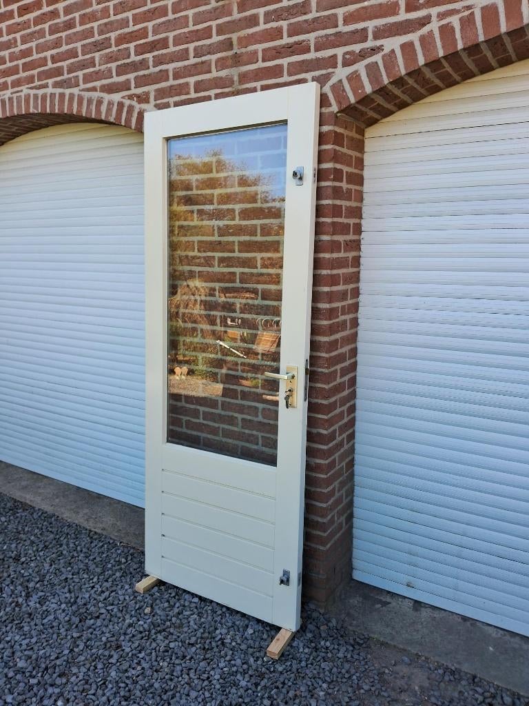 achterdeur, balkondeur, schuurdeur, buitendeur, hardhout, Ophalen, Gebruikt, 80 tot 100 cm, Buitendeur