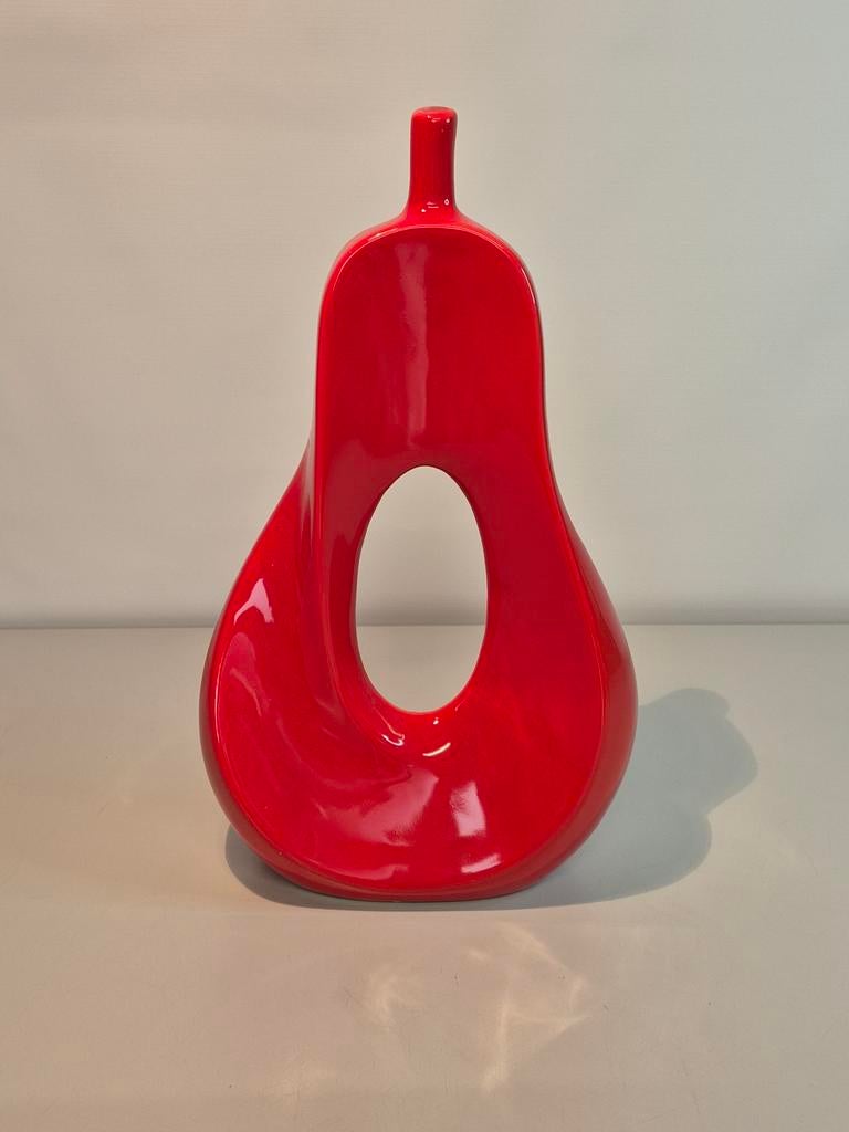 Decoratieve rode peer, Antiek en Kunst, Kunst | Beelden en Houtsnijwerken, Ophalen of Verzenden, Rood