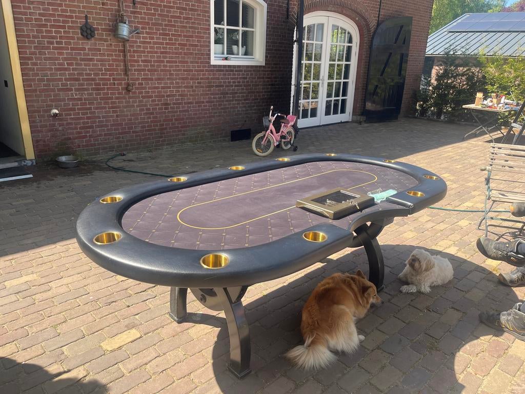 Luxe Pokertafel met Bekerhouders en Dealer Tray, Ophalen, Gebruikt