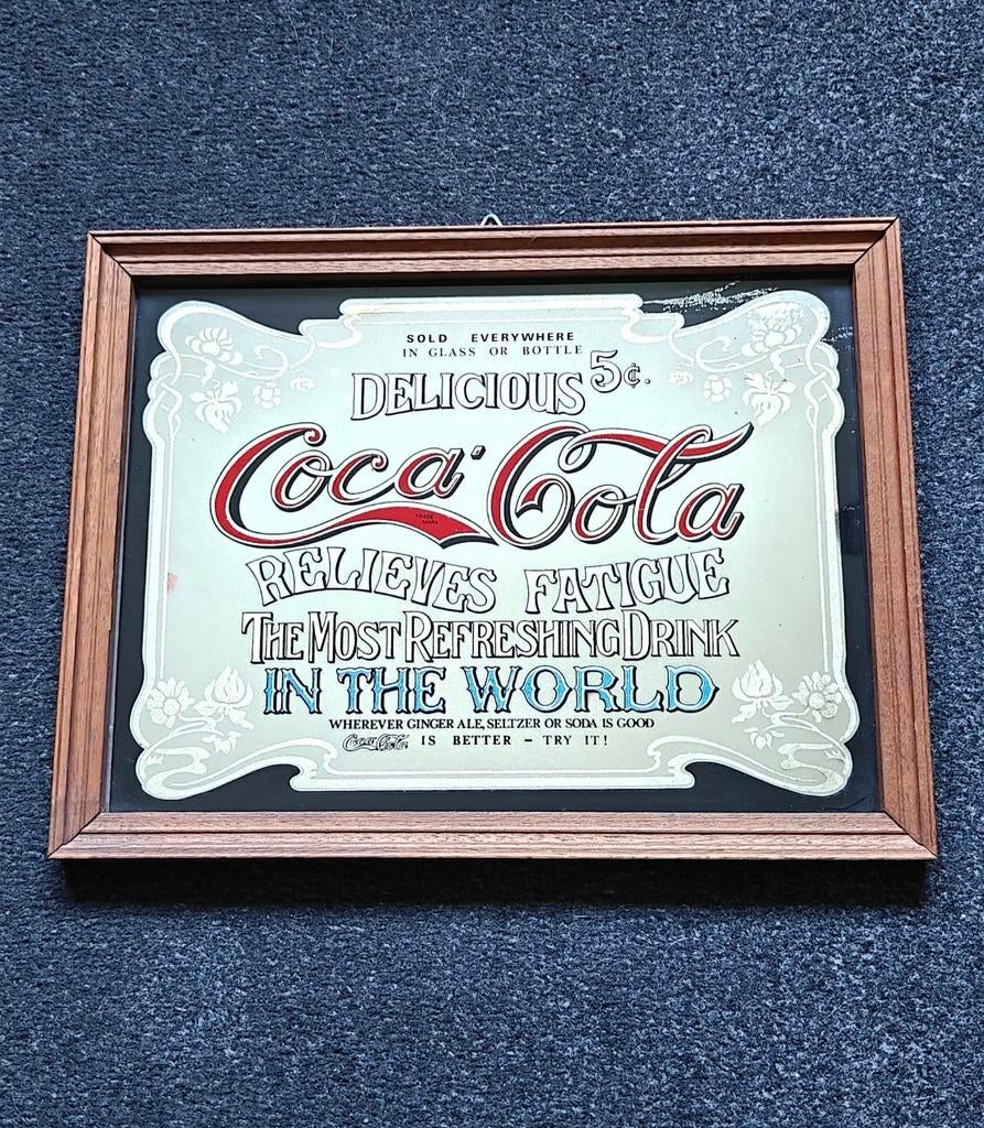 Vintage Coca-Cola pub spiegel, Ophalen of Verzenden