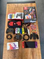 Nintendo Switch OLED Scarlet & Violet + vele extra's., Zo goed als nieuw, Met harde schijf, Met 3 controllers of meer, Switch OLED