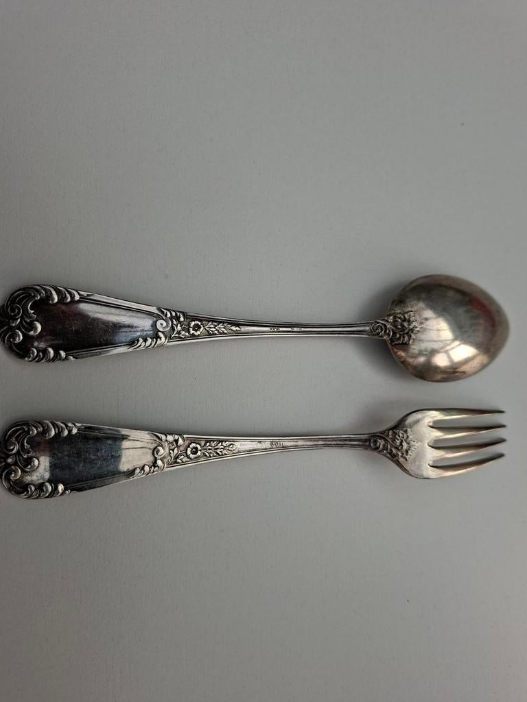 Zilver 800 Bestekset uit Italië, Jaren '50 - 100 gram, Antiek en Kunst, Antiek | Bestek, Ophalen of Verzenden