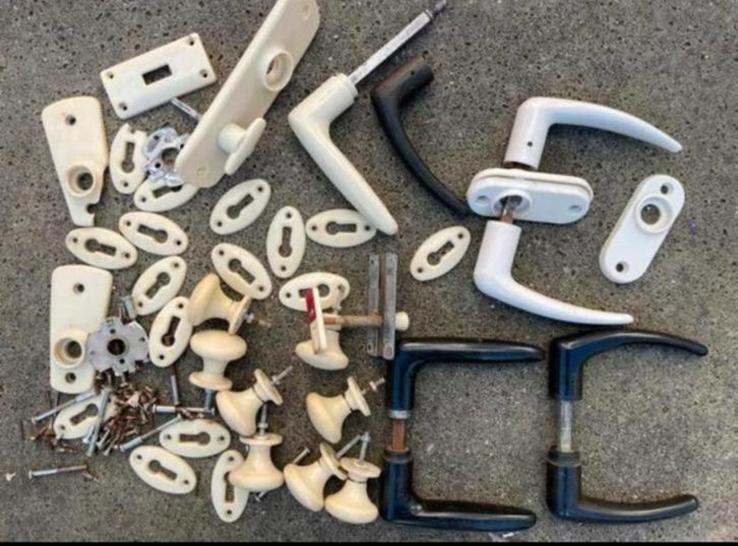 Deurklinken deurknop bakeliet zwart crème Philips vintage, Koper of Messing, Ophalen of Verzenden, Klink of Kruk, X