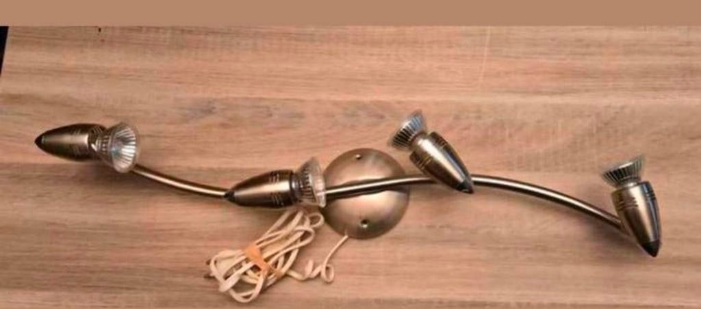 RVS plafondlamp 4 GU10 lampen. kan halogeen of LED, Ophalen of Verzenden, Nieuw, Metaal, Minder dan 50 cm