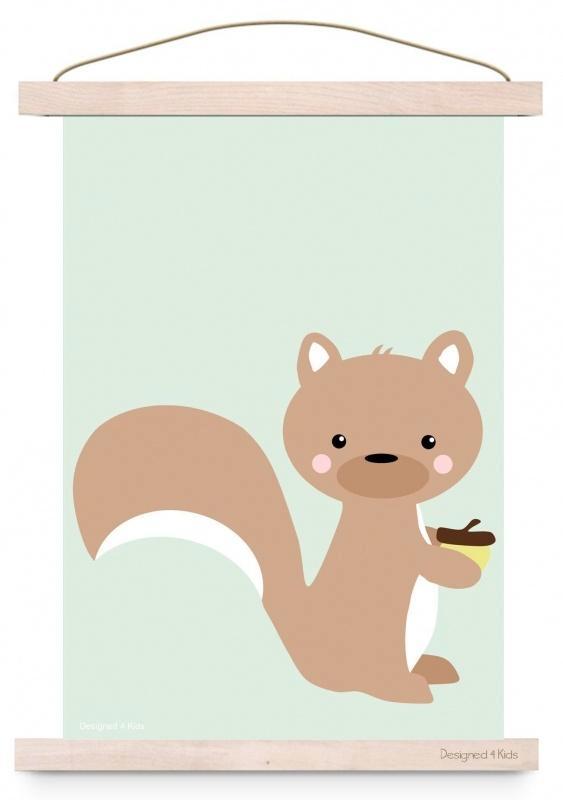 Kinderposter Poster Eekhoorn Pastel A3 Designed4kids, Kinderen en Baby's, Kinderkamer | Inrichting en Decoratie, Nieuw, Wanddecoratie