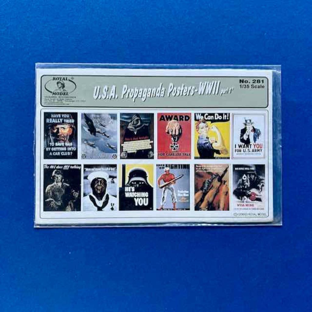 Royalmodel	281	U.S.A. Propaganda Posters WWII	1/35, Ophalen of Verzenden, Nieuw, 1:35 tot 1:50