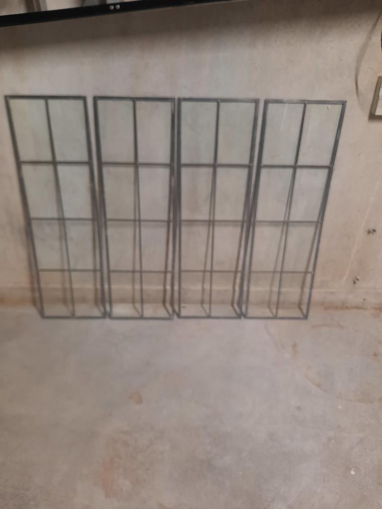 GLAS IN LOOD, 4 panelen helder glas in lood, Doe-het-zelf en Verbouw, Glas en Ramen, Ophalen, Minder dan 80 cm, Glas in lood, Zo goed als nieuw