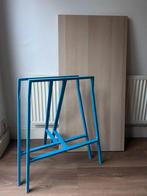 Bureau - Ikea tafelblad + schragen, Huis en Inrichting, Bureaus, Ophalen, Gebruikt, Bureau