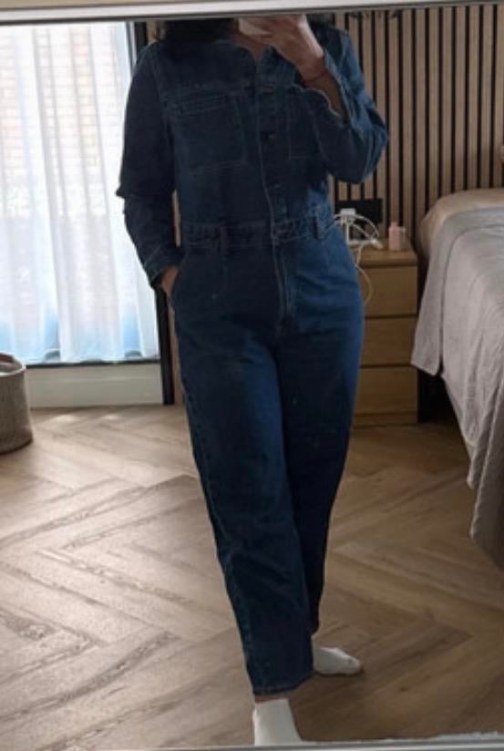 Stijlvolle Denim Jumpsuit - Comfortabel & Trendy, Ophalen of Verzenden, Zo goed als nieuw, Maat 42/44 (L), Blauw