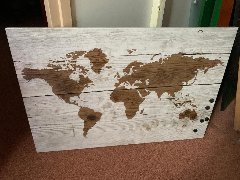 wereldkaart met magneten, Huis en Inrichting, Woonaccessoires | Wanddecoraties, Ophalen of Verzenden, Zo goed als nieuw, Decoratieobject