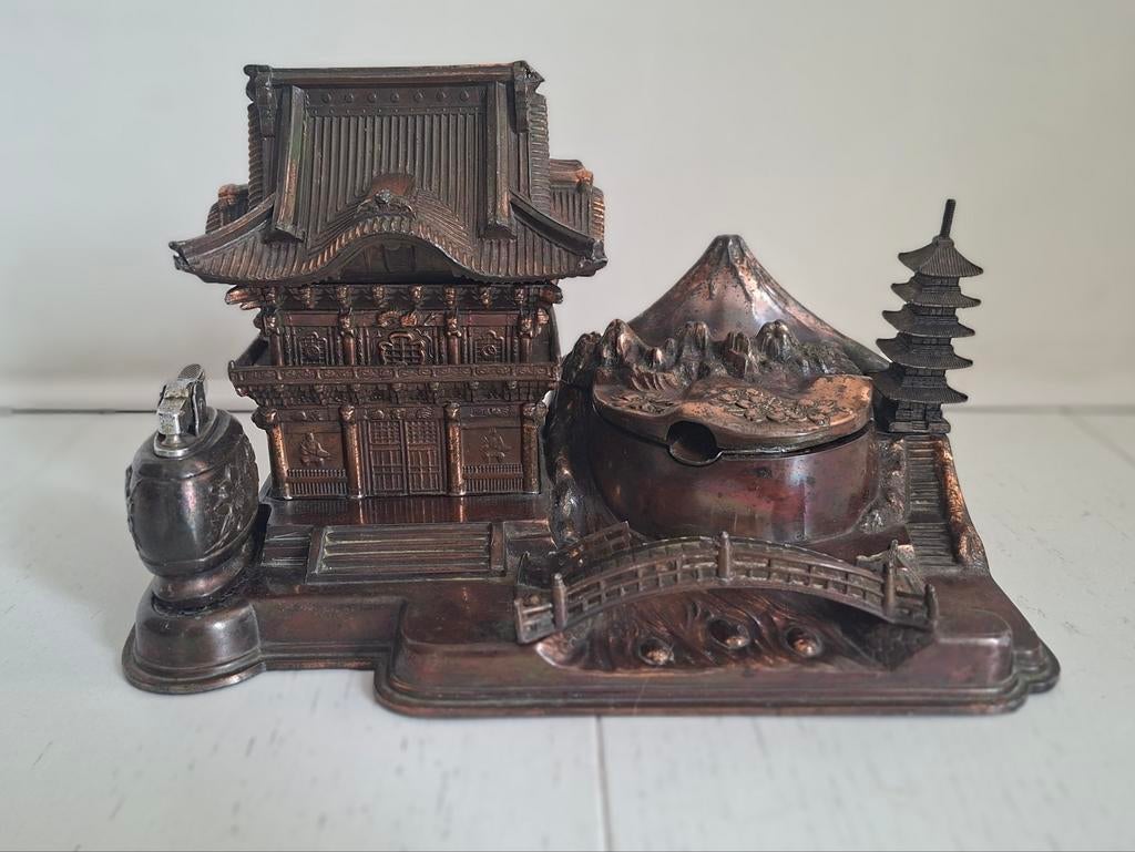 Vintage Japanse rookset met speeldoos sigarethouder aansteke, Ophalen of Verzenden