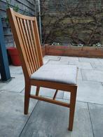 Houten eetkamerstoelen met stoffen zitting, Ophalen, Gebruikt, Overige kleuren, Drie