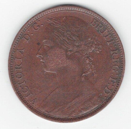 25-2407 Engeland 1 penny 1893, Postzegels en Munten, Munten | Europa | Niet-Euromunten, Losse munt, Overige landen, Verzenden