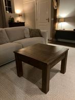 Bijzettafel salontafel donker hout (2 stuks), Huis en Inrichting, Tafels | Salontafels, Ophalen, 50 tot 100 cm, Vierkant, Zo goed als nieuw