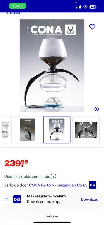 Cona-koffie machine beschikbaar voor biedingen