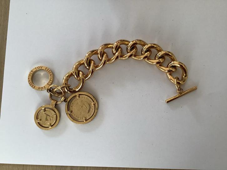 Armband met munten, Sieraden, Tassen en Uiterlijk, Armbanden, Zo goed als nieuw, Overige materialen, Goud, Met bedels of kralen