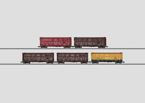 Marklin 45655 | Set van 5 Amerikaanse Veewagens, Hobby en Vrije tijd, Modeltreinen | H0, Nieuw, Wagon, Wisselstroom, Märklin, Ophalen of Verzenden