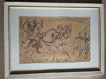 Aquarel Circuspaarden door Gerard Hordijk beschikbaar voor biedingen