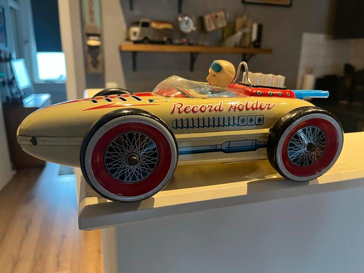 Masudaya Record Holder Racer - Mint, Werkend!, Antiek en Kunst, Antiek | Speelgoed, Ophalen of Verzenden