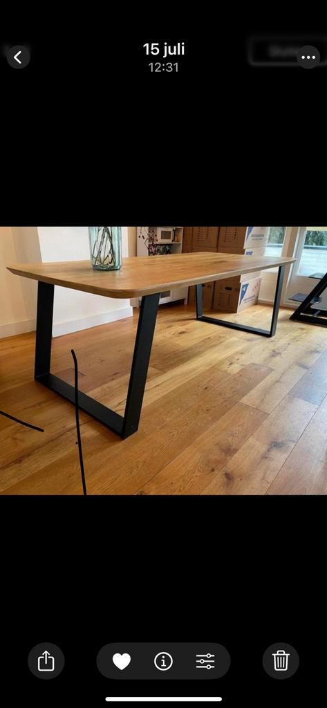 Eettafel eikenhout. 220x100, Huis en Inrichting, Tafels | Eettafels, Zo goed als nieuw, 50 tot 100 cm, 200 cm of meer, Rechthoekig