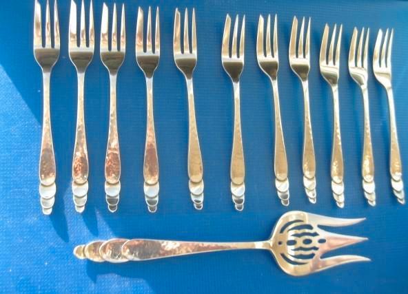 Zilveren design taart vorkjes, Antiek en Kunst, Antiek | Goud en Zilver, Zilver, Verzenden