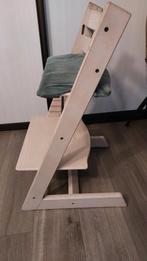 Trip trap White wash met groen velvet kussentje, Kinderen en Baby's, Kinderstoelen, Ophalen of Verzenden, Gebruikt, Meegroeistoel