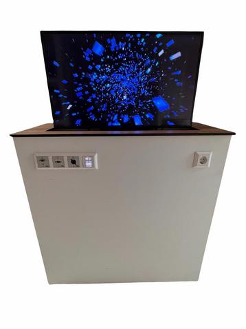 Presentatiekast - elektrische TV-lift + Samsung scherm DB32E beschikbaar voor biedingen