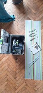 Festool TS55 REBQ-Plus met geleiderails, Doe-het-zelf en Verbouw, Ophalen, Invalzaag, Zo goed als nieuw, 30 tot 70 mm