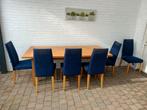 Complete beuken eettafel met 6 stoelen, Huis en Inrichting, Complete eetkamers, 4 tot 6 stoelen, Gebruikt, Ophalen