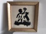 Knipkunst afbeelding jongen met hond Erzgebirge, Antiek en Kunst, Ophalen of Verzenden