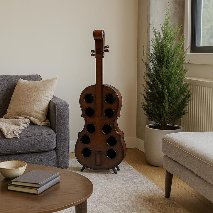 Wijnrek cello - Houten wijnrek - Wijn rek - Woonaccessoires, Huis en Inrichting, Woonaccessoires | Wijnrekken, Nieuw, 75 cm of meer